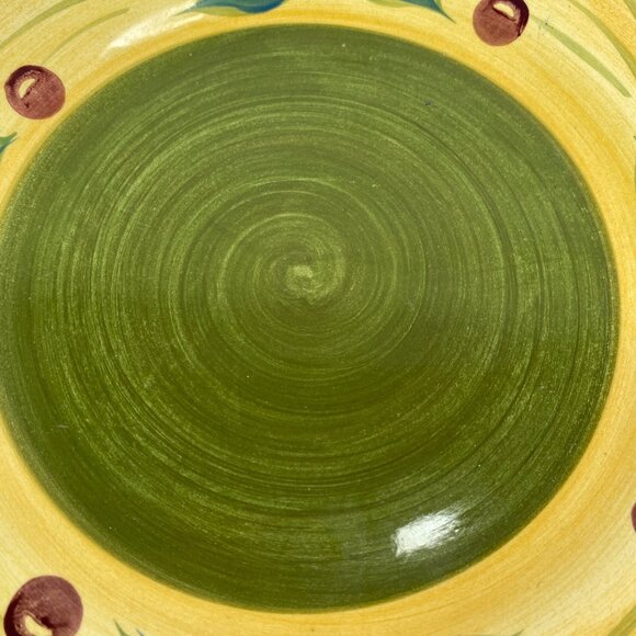Maxam Sonoma Tuscan TUSCANY Olive Green Center Square Ceramic Salad Plates Set 6 - Picture 16 of 16